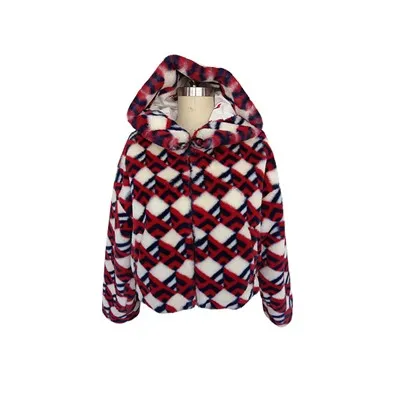 Veste d'hiver à capuche en fausse fourrure pour femme